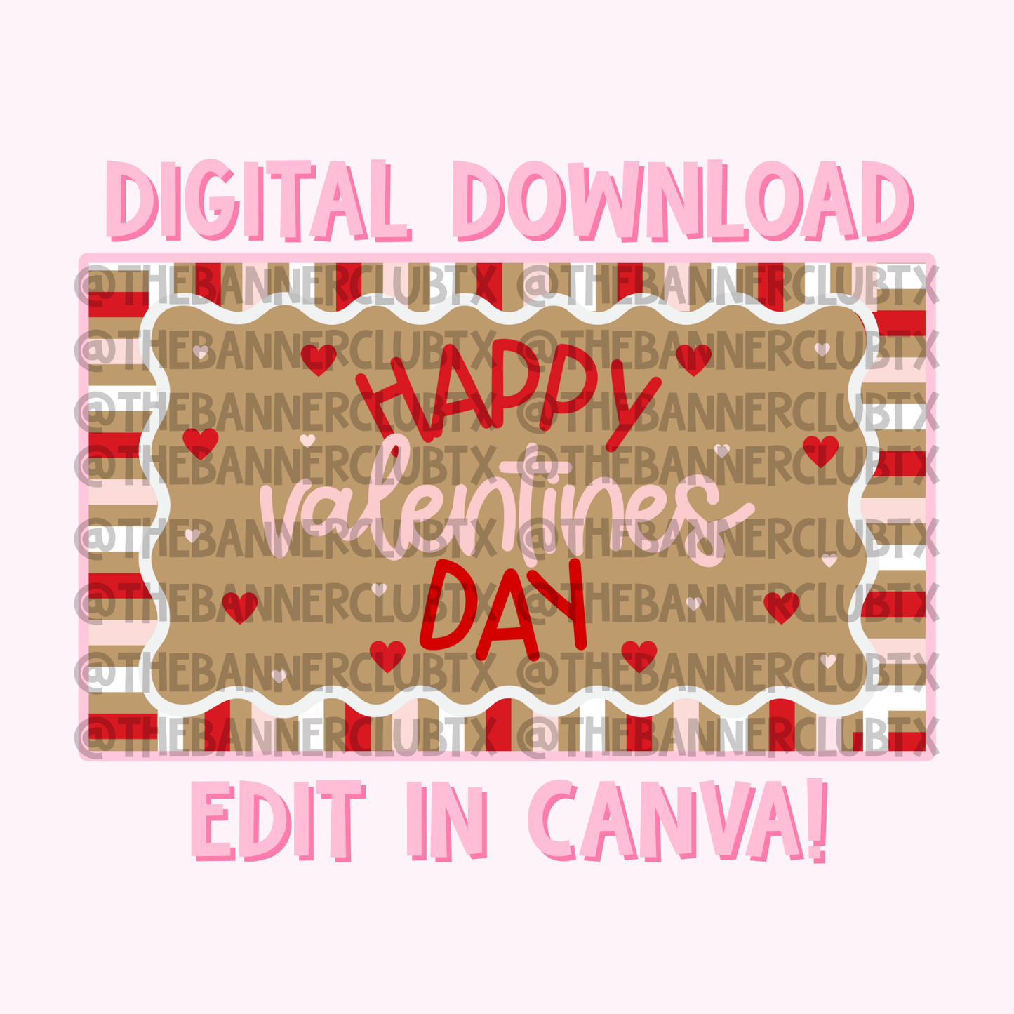 Happy Valentine’s Day Banner Template | Digital File