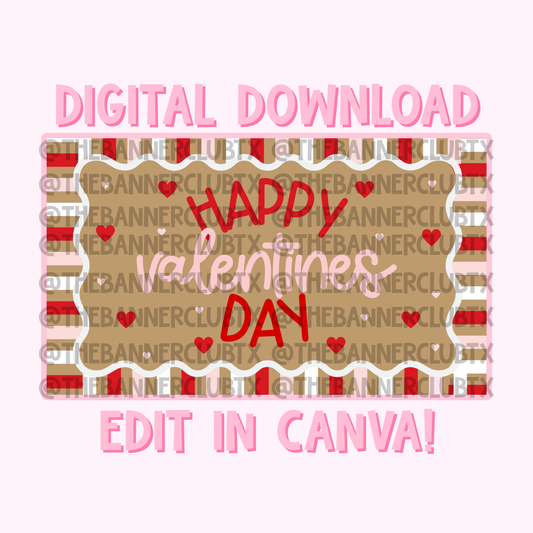 Happy Valentine’s Day Banner Template | Digital File