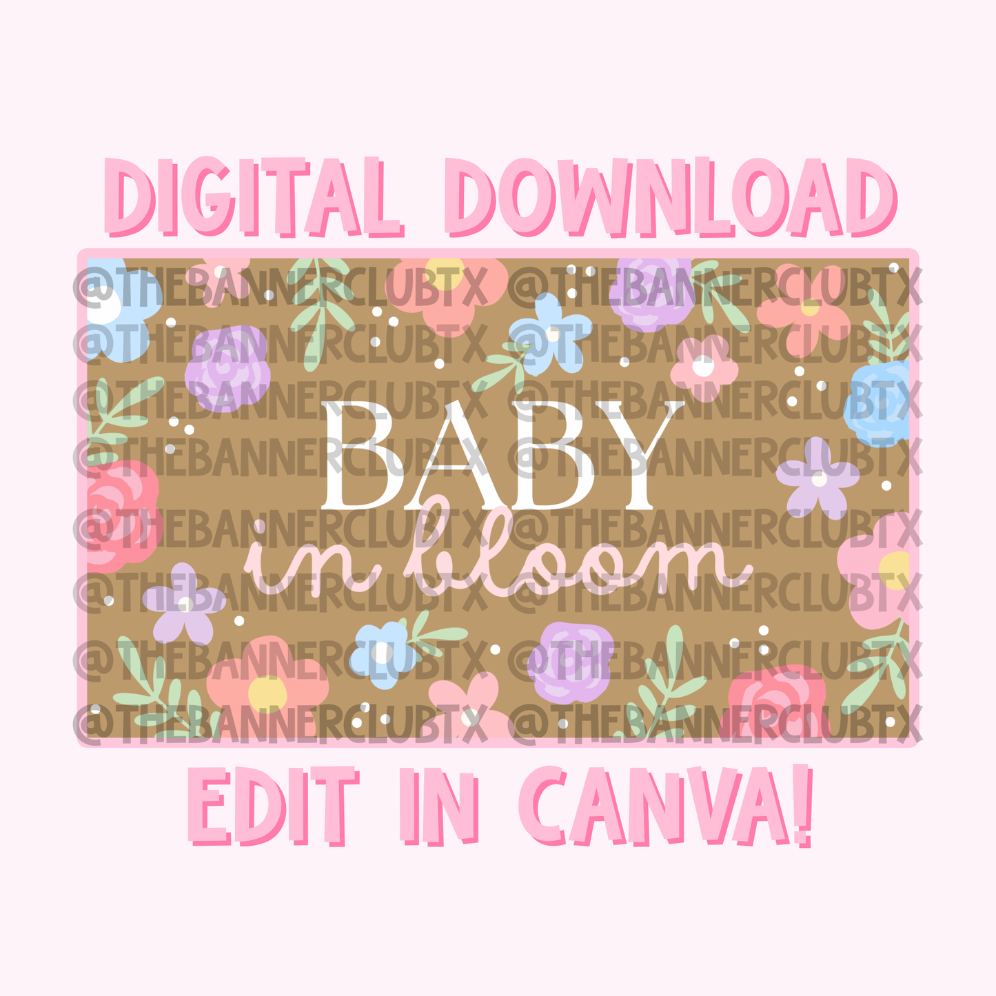 Baby in Bloom Banner Template | Digital File
