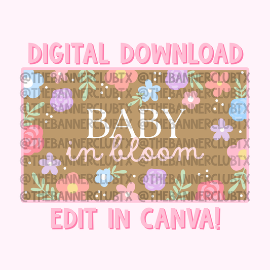 Baby in Bloom Banner Template | Digital File