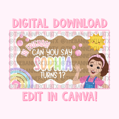 Rachel Can You Say Banner Template | Digital File