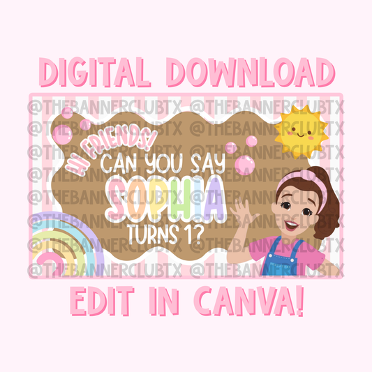 Rachel Can You Say Banner Template | Digital File