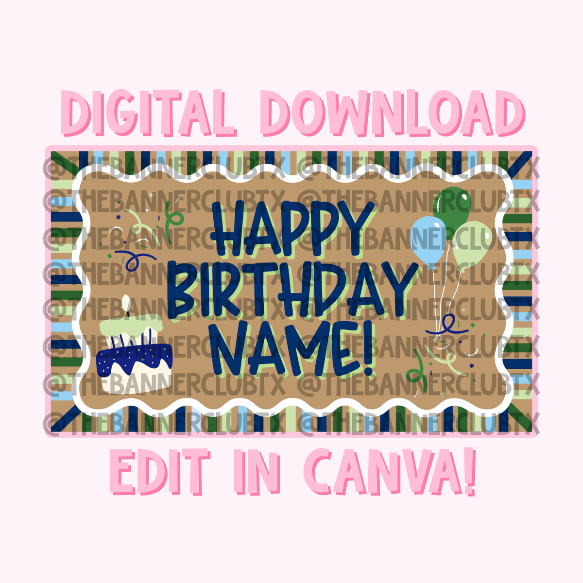 Boy  Birthday Banner Template | Digital File