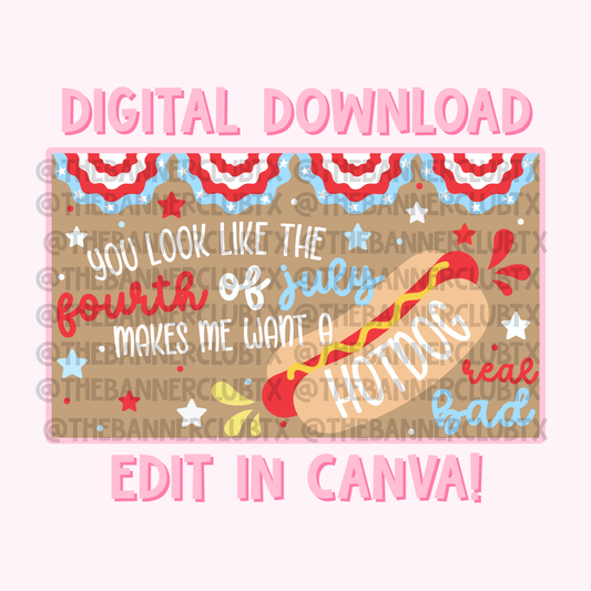 Fourth of July Banner Template | Digital File