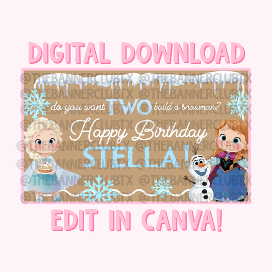 Baby Frozen Banner Template | Digital File