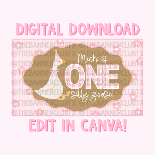 One Silly Goose Banner Template | Digital File