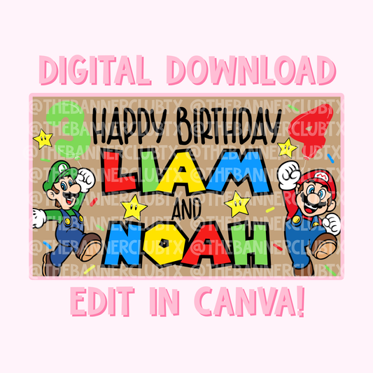 Mario Banner Template | Digital File