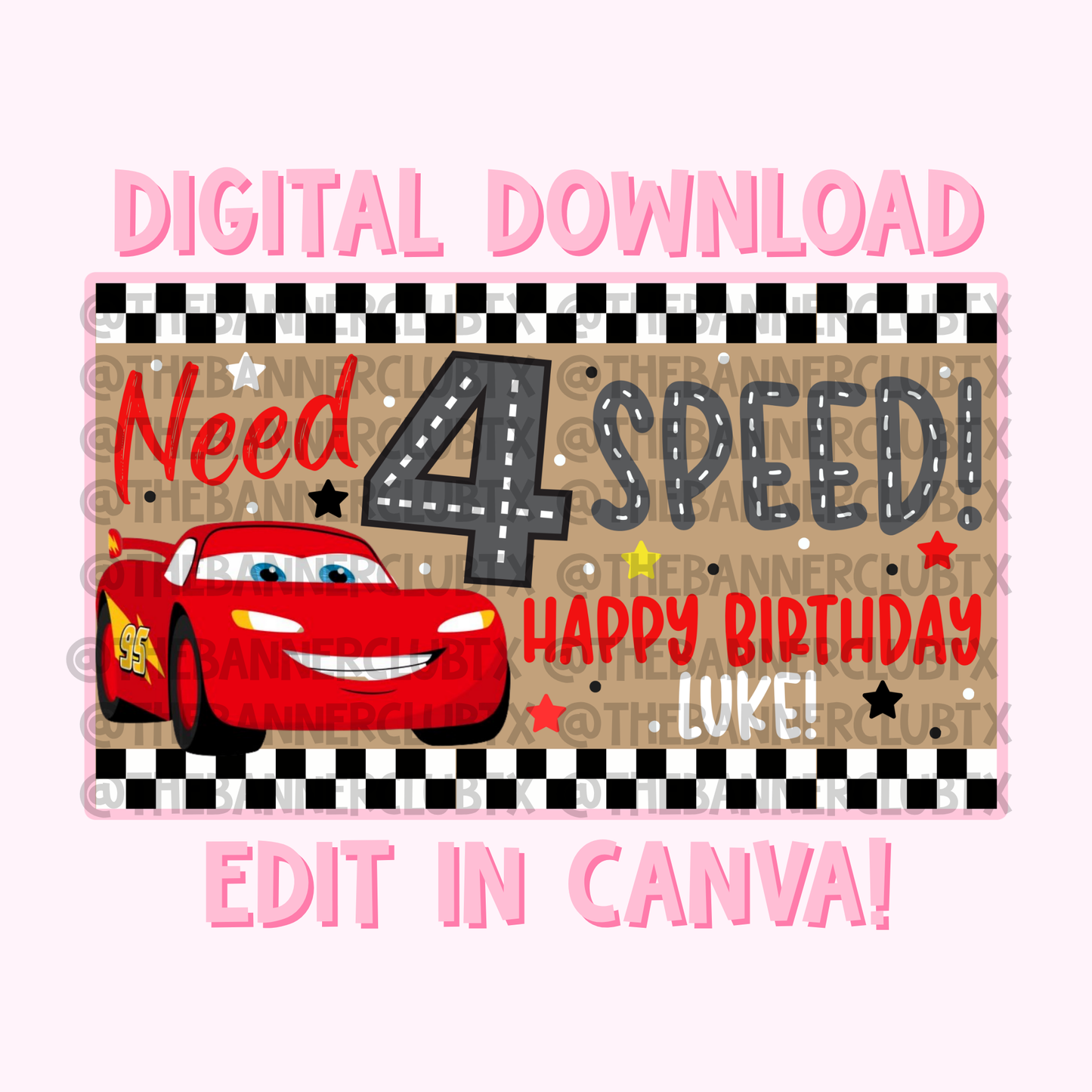 Need Four Speed Banner Template | Digital File