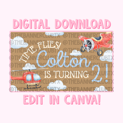 Time Flies Banner Template | Digital File