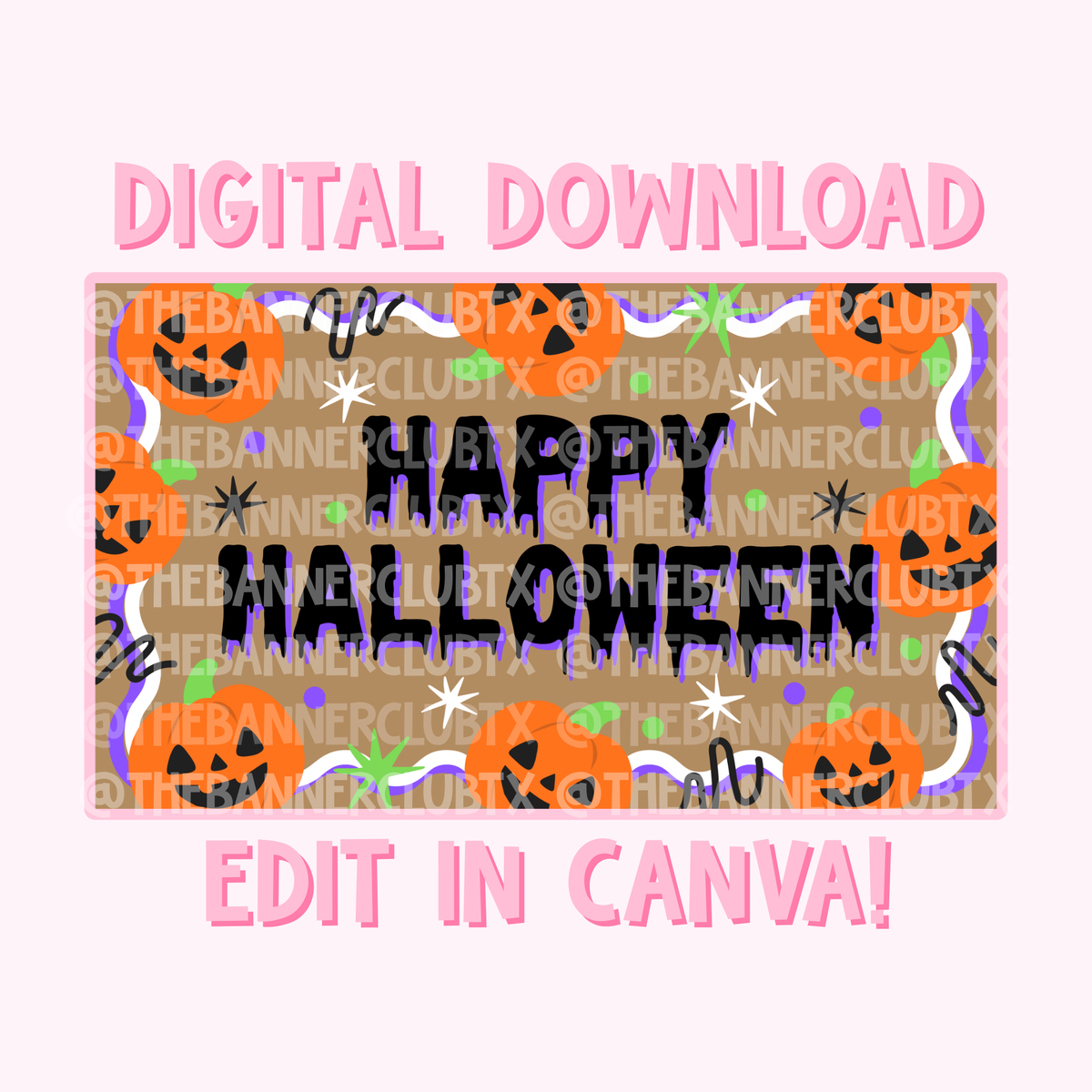 Happy Halloween Banner Template | Digital File