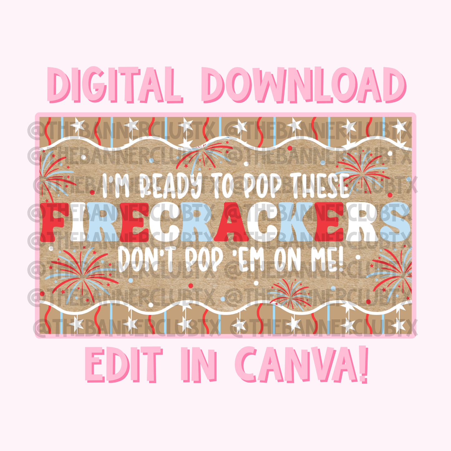 Fourth of July Banner Template | Digital File