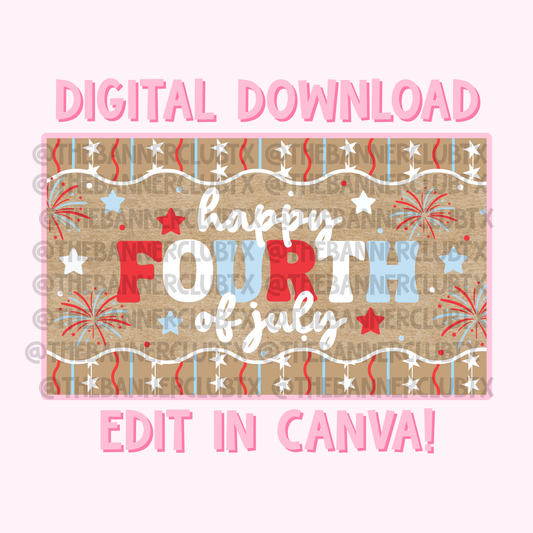 Fourth of July Banner Template | Digital File