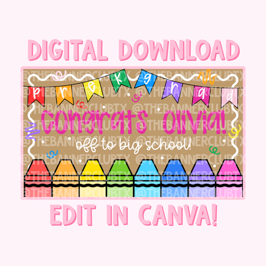 Pre-K Graduation Banner Template | Digital File