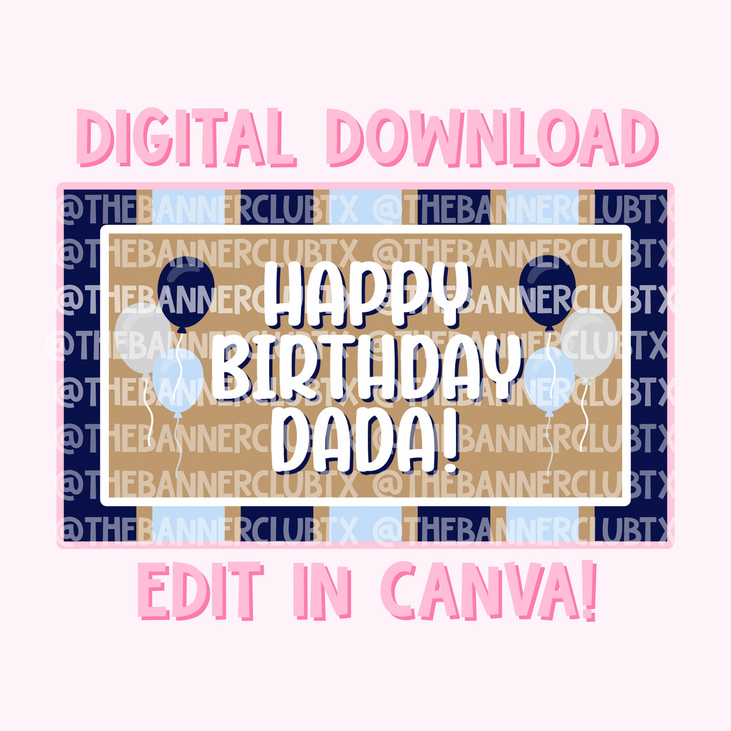 Dad Birthday Banner Template | Digital File