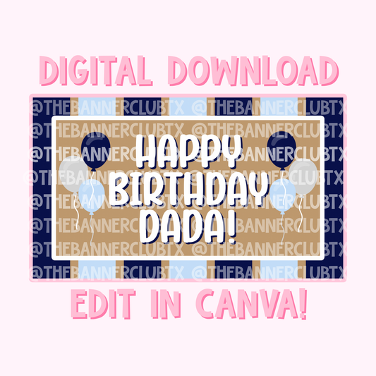 Dad Birthday Banner Template | Digital File