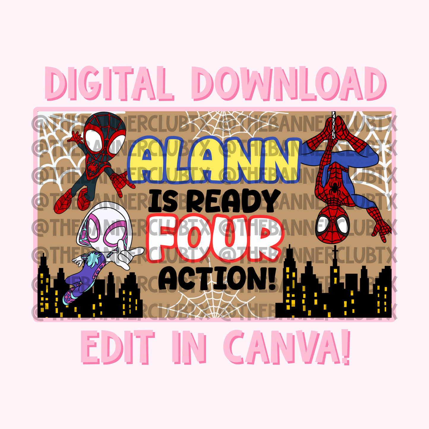 Spidey & Friends Banner Template | Digital File