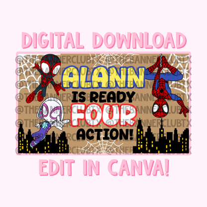 Spidey & Friends Banner Template | Digital File