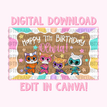 Super Cats Banner Template | Digital File