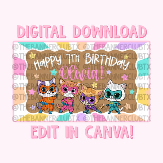 Super Cats Banner Template | Digital File