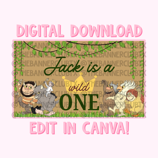Wild Things Banner Template | Digital File