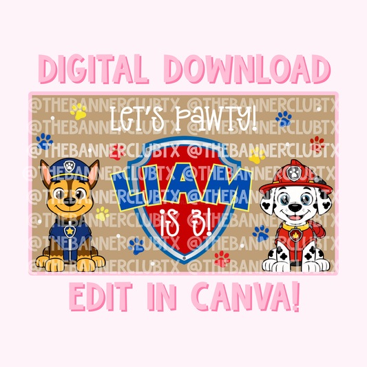 Paw Rescue Team Banner Template | Digital File