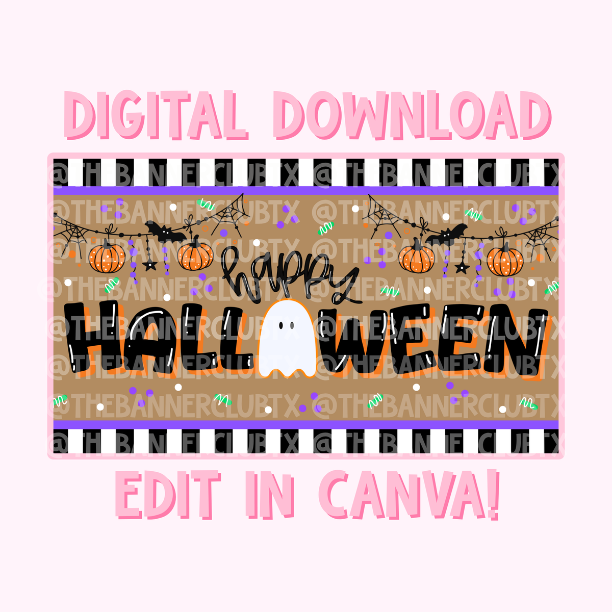 Happy Halloween Banner Template | Digital File