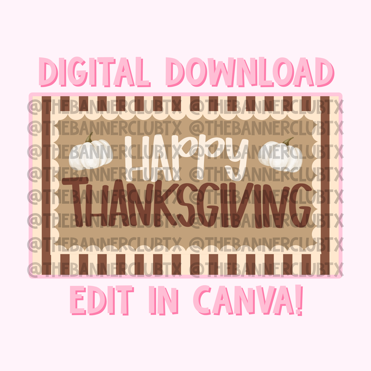 Happy Thanksgiving Banner Template | Digital File