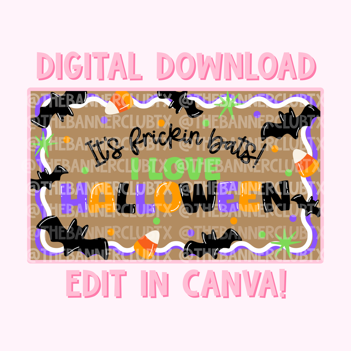 Frickin Bats Banner Template | Digital File