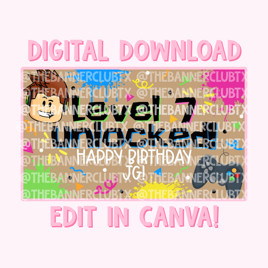 Roblox Level Unlocked Banner Template | Digital File