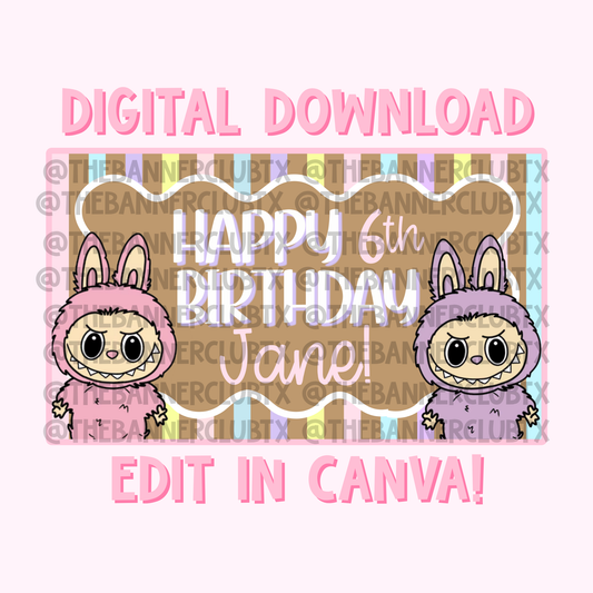 Labubu Banner Template | Digital File