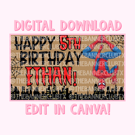 Spider Banner Template | Digital File