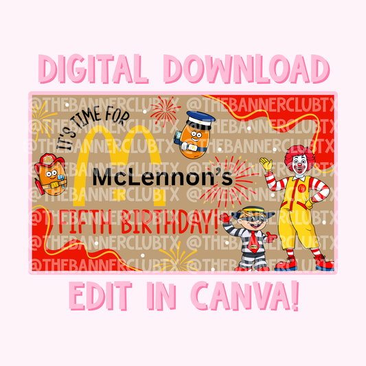 Donalds Banner Template | Digital File