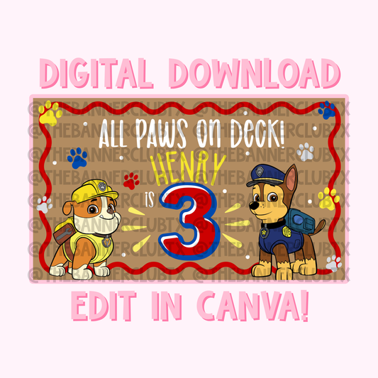 Paw Rescue Team Banner Template | Digital File