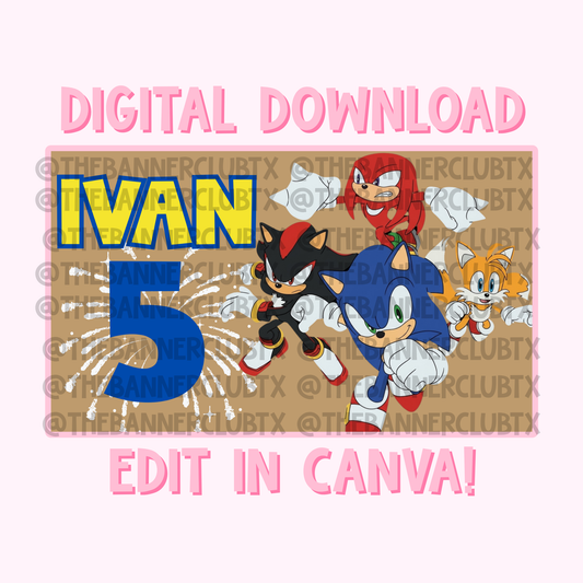 Sonic & Friends Banner Template | Digital File
