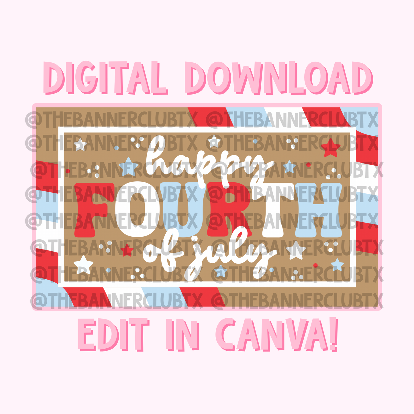 Fourth of July Banner Template | Digital File