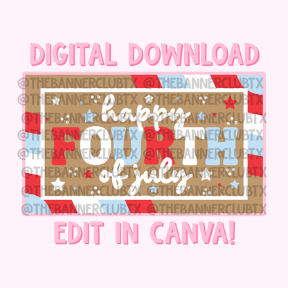 Fourth of July Banner Template | Digital File