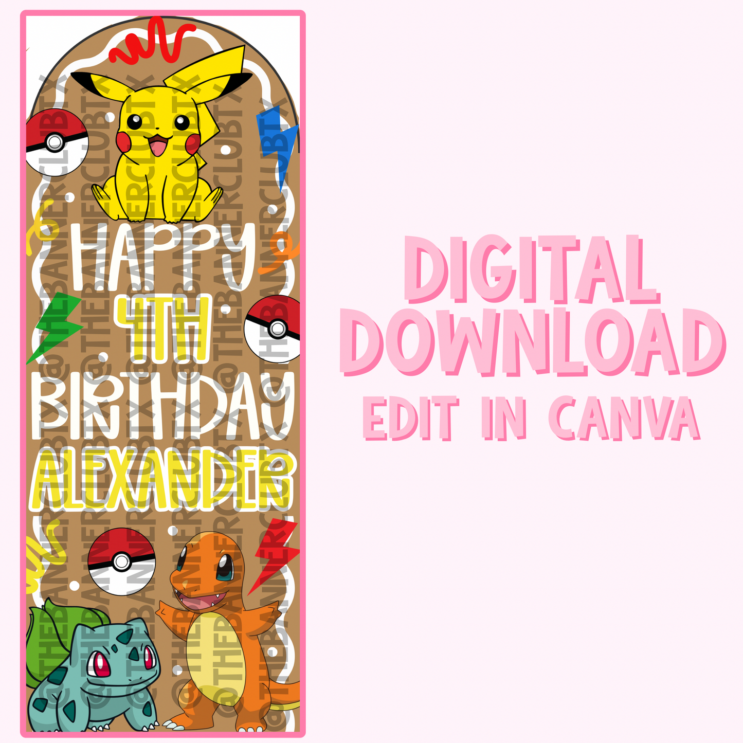 Pokemon Arch Banner Template | Digital File
