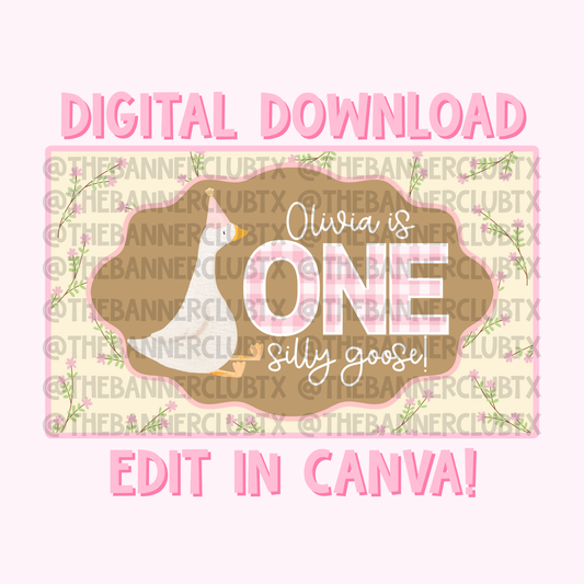 Vintage One Silly Goose Banner Template | Digital File