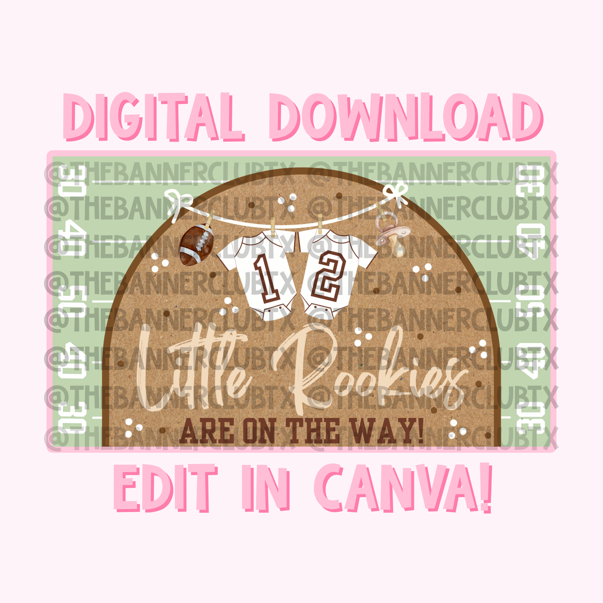 Little Rookies on the Way Banner Template | Digital File