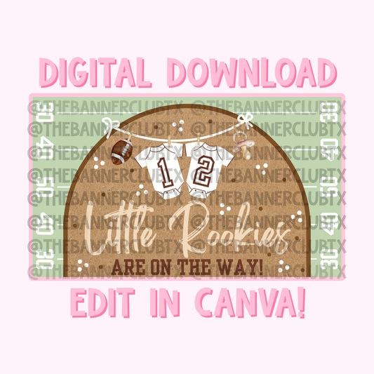 Little Rookies on the Way Banner Template | Digital File