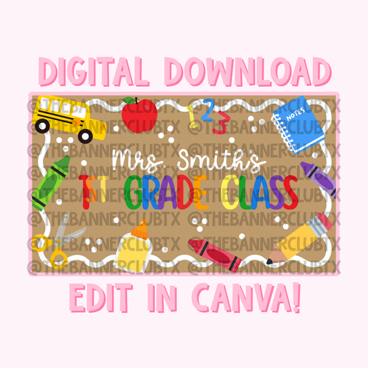 Old School Classroom Template | Digital File