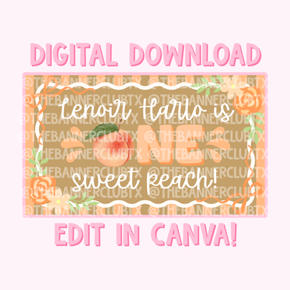 One Sweet Peach Banner Template | Digital File