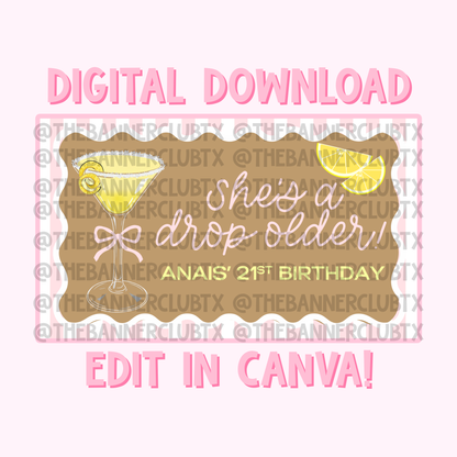 Drop Older Banner Template | Digital File