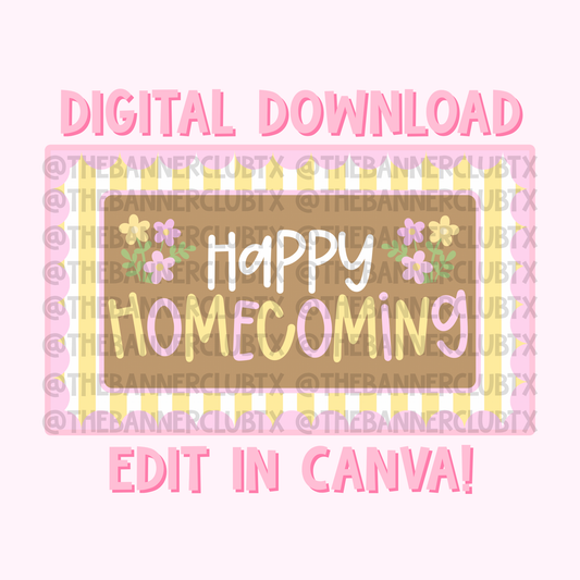 Happy Homecoming Banner Template | Digital File