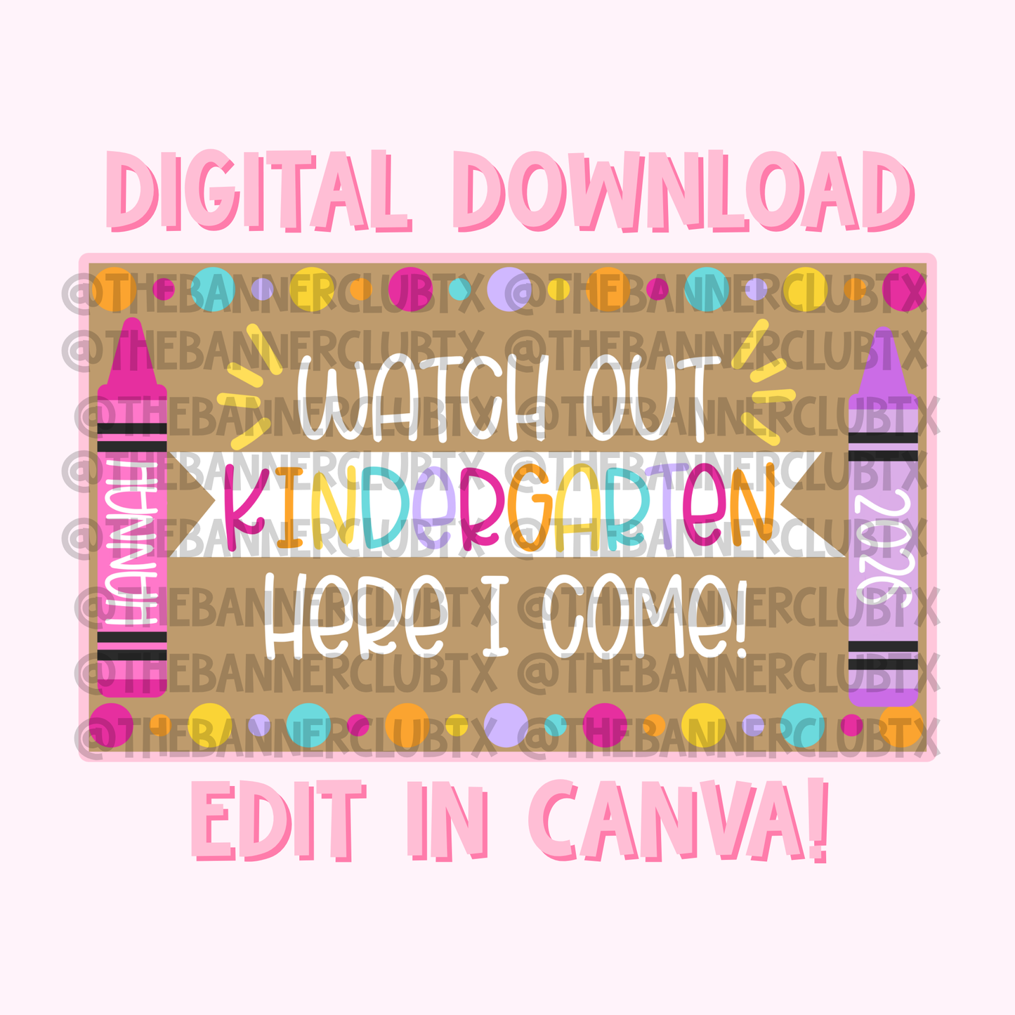 Pre-K Graduation Banner Template | Digital File