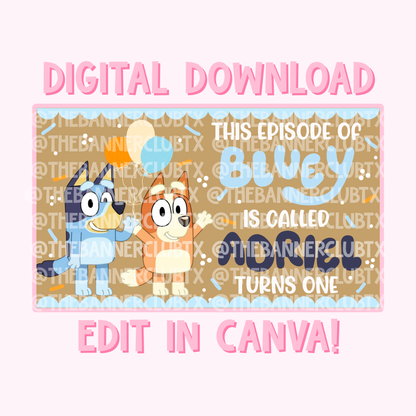 Blue Dog Banner Template | Digital File