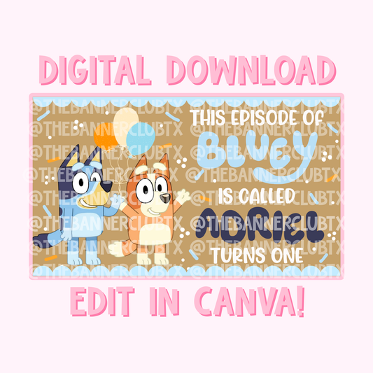 Blue Dog Banner Template | Digital File
