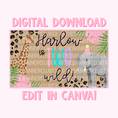 Two Wild Banner Template | Digital File