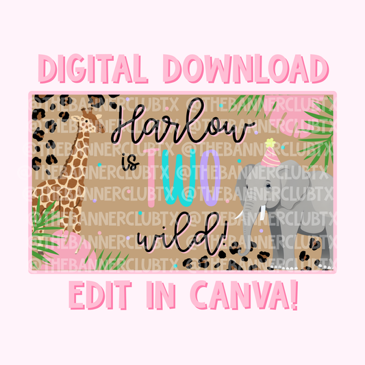 Two Wild Banner Template | Digital File