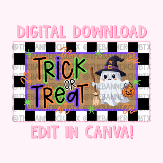 Trick or Treat Banner Template | Digital File